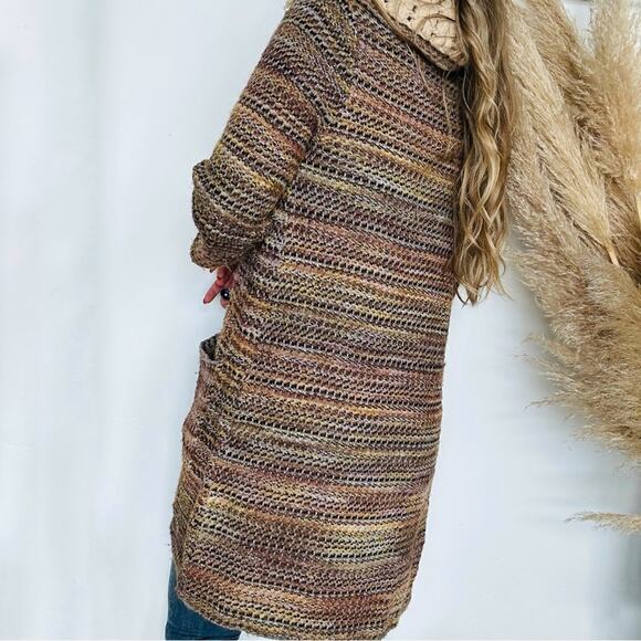 ANTHROPOLOGIE CHARLIE ROBIN Otono Beige Knit Button Duster Cardi Sweater Coat XS - Picture 5 of 13